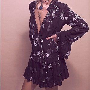 Free People Black Clover Field Printed Tunic